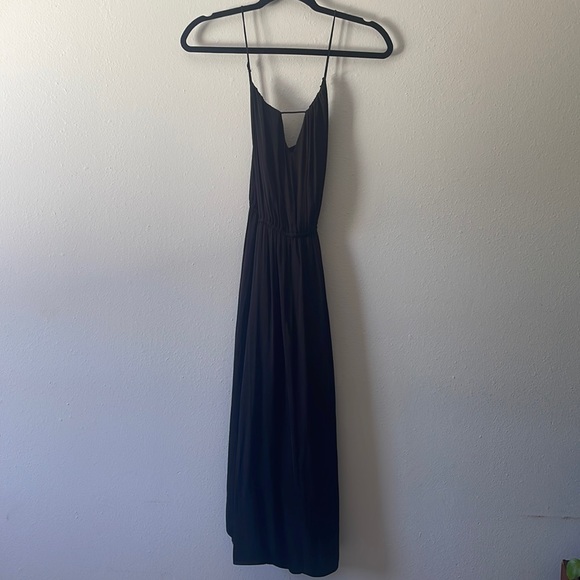 black silk dress urban outfitters Urban Outfitter Black Midlength Satin Dress Size Small
